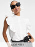 Фото #1 товара ASOS DESIGN Petite sleeveless shirt with frill detail in ivory
