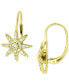 Cubic Zirconia Starburst Leverback Earrings, Created for Macy's