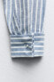 Фото #8 товара Рубашка oversize из смесового льна в полоску ZARA