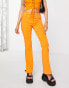 Фото #4 товара ASOS DESIGN hipster bengaline flare trousers in pop orange