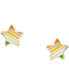 Серьги Macy's Striped Enamel Star Stud