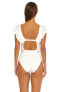 Фото #2 товара Trina Turk Women's Monaco Ruffle One Piece Swimsuit-Bathing Suits, White Size 12