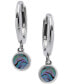 ფოტო #1 პროდუქტის Abalone Disc Dangle Hoop Drop Earrings in Sterling Silver, Created for Macy's