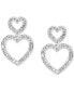 ფოტო #3 პროდუქტის EFFY® Diamond Round & Baguette Open Heart Drop Earrings (3/8 ct. t.w.) in 14k White Gold