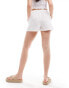 COLLUSION beach linen boxer short in white