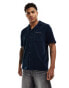 Lyle & Scott towelling short sleeve revere collar resort shirt in navy