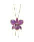 Фото #3 товара Diamond2Deal 24K Gold-trim Lacquer Purple Cattleya Orchid Adjustable Necklace