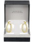 ფოტო #4 პროდუქტის Crystal Small Double Hoop Earrings in Silver-Plate or Gold Plate, 1"