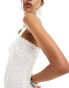 Фото #3 товара 4th & Reckless broderie lace detail bandeau mini dress in white