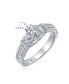 ფოტო #4 პროდუქტის 1CT Brilliant Round Solitaire U Set 6 Prong CZ Engagement Ring With Intricate Heirloom Filigree Details on Sides Of Pave Band Sterling Silver