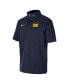 Фото #3 товара Men's Navy Michigan Wolverines Coaches Half-Zip Short Sleeve Jacket