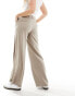 Фото #11 товара ASOS DESIGN Hourglass wide leg dad trouser in taupe pinstripe