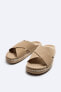 Split leather sandals with seam detail