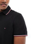 Tommy Hilfiger 1985 tipped slim polo shirt in black