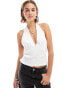 Фото #1 товара ASOS DESIGN shirred halter neck top in ivory