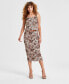 ფოტო #1 პროდუქტის Women's Cheetah-Print Textured Midi Skirt, Created for Macy's