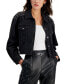 Фото #1 товара Women's Embellished Denim Trucker Jacket, Created for Macy's