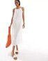 ASOS DESIGN Tall textured dobby drop hem maxi beach dress in ivory