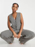 Фото #7 товара Vero Moda tailored houndstooth waistcoat co-ord in neutral check