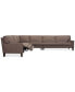 Фото #4 товара CLOSEOUT! Sandrew 4-Pc. Fabric Sectional with 2 Power Foot Rests, Created for Macy's