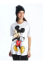 LCW Bisiklet Yaka Mickey Mouse Baskılı Kısa Kollu Kadın Tişört
