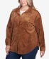 Фото #5 товара Plus Size Button Up Solid Pincord Jacket