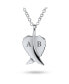 ფოტო #2 პროდუქტის Amulet Feathered Heart Guardian Angel Wing Pendant Necklace For Women Teen Antiqued .925 Sterling Silver Small