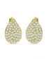 ფოტო #1 პროდუქტის Pave Teardrop Cubic Zirconia Huggie Hoop Earrings, Sterling Silver or 18K Gold over Silver