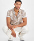 Фото #3 товара Men's Tropical-Print Short-Sleeve Button-Down Shirt