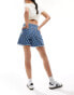 Vila freyed denim shorts in medium blue wash