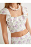 Фото #15 товара Топ Koton Crop Fisto Floral Ruffle