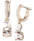 Фото #1 товара Gold-Tone Mixed Crystal Charm Hoop Earrings