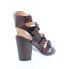 Bed Stu Isha F386011 Womens Brown Leather Hook & Loop Strap Heels Shoes