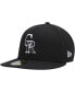 ფოტო #2 პროდუქტის Men's Colorado Rockies Black on Black Dub 59FIFTY Fitted Hat