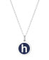 ფოტო #32 პროდუქტის Mini Initial Pendant Necklace in Sterling Silver and Navy Enamel, 16" + 2" Extender