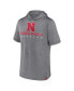 Men's Heather Gray Nebraska Huskers Modern Stack Hoodie T-shirt