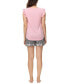 ფოტო #2 პროდუქტის Women's Ruffle Sleeve Tank with the Shorts 2 Pc. Pajama Set
