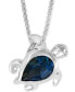 ფოტო #1 პროდუქტის EFFY® London Blue Topaz (2-3/8 ct. t.w) & Diamond Accent Turtle 18" Pendant Necklace in Sterling Silver