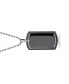 CZ Edge Black Dog Tag Pendant Necklace For Men Polished Stainless Steel with Bead Ball Chain 24 In