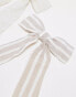 Фото #3 товара Stradivarius 2 pack linen hair bows in natural and stripe