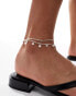 Фото #4 товара Monki mix and match drop dots anklet in silver