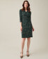 Women's Printed 3/4-Sleeve V-Neck Wrap Dress