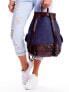 Фото #8 товара Женский рюкзак с карманами  текстильный, кожа, внутренний карман на молнии, внешние карманы на магните  Factory Price синий