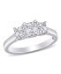 ფოტო #1 პროდუქტის Asscher-Cut Certified Diamond (1 1/2 ct. t.w.) 3- Stone Engagement Ring in 14k White Gold
