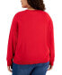 ფოტო #2 პროდუქტის Plus Size Long-Sleeve Heart Sweater