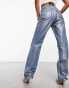 Фото #6 товара Kyo The Brand metallic wide leg jeans in blue wash