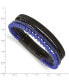 Фото #3 товара Stainless Steel Black IP-plated Lapis Beaded Leather Bracelet