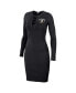 Women's Black Pittsburgh Steelers Lace Up Long Sleeve Dress