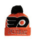 ფოტო #1 პროდუქტის Men's Orange Philadelphia Flyers Punch Out Cuffed Knit Hat with Pom