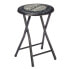 Folding Stool Quality Black Grey PVC Metal 30 x 30 x 45 cm (10 Units)